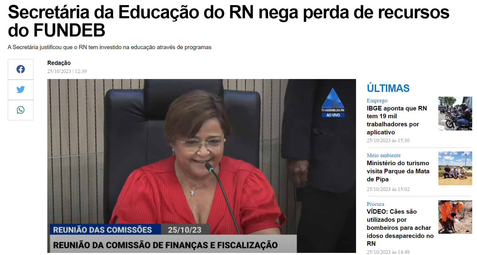 Ex-secretário Aldemir Freire apresentou dados que confirmam que RN perde dinheiro com o FUNDEB
