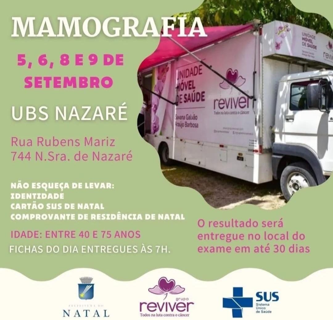 Mutirão gratuito de mamografia acontece até sexta-feira no bairro de Nazaré
